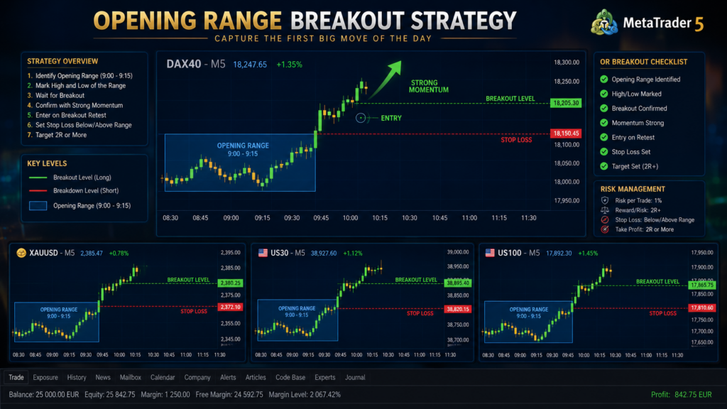 OCN BreakOut OPR : la stratégie Opening Range Breakout automatisée sur Gold et Indices